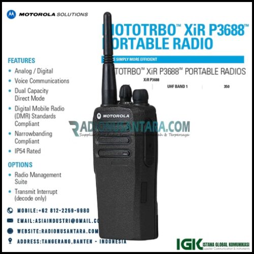 Motorola XiR P3688™ Portable Analog/Digital Radio