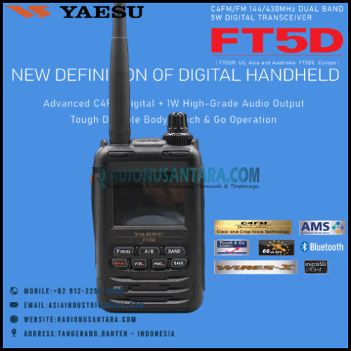 YAESU FT-5DR Dual Band 5W Digital Transceiver