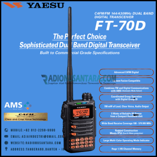 YAESU FT-70DR Dual Band Digital Transceiver