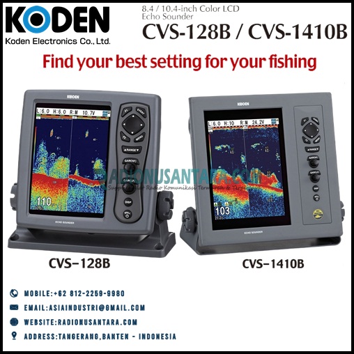 Koden CVS-128B and CVS-1410B Echo Sounder
